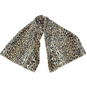 ECHO Leopard Print Scarf Rectangular 15 x 46 Made in Japan Chinon / Silk Vintage